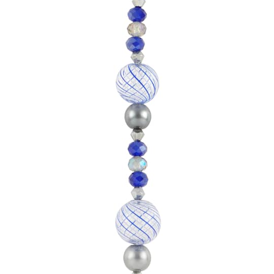 Lampwork Glass Stripe Round Beads by Bead Landing